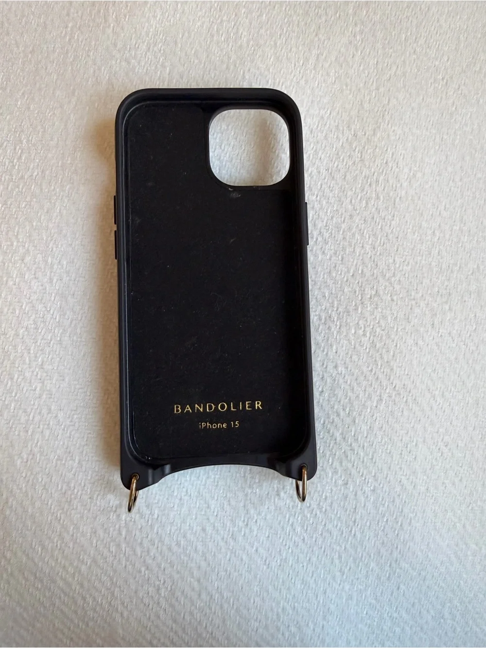 Bandolier Black with Gold Accent iPhone 15 Crossbody Case